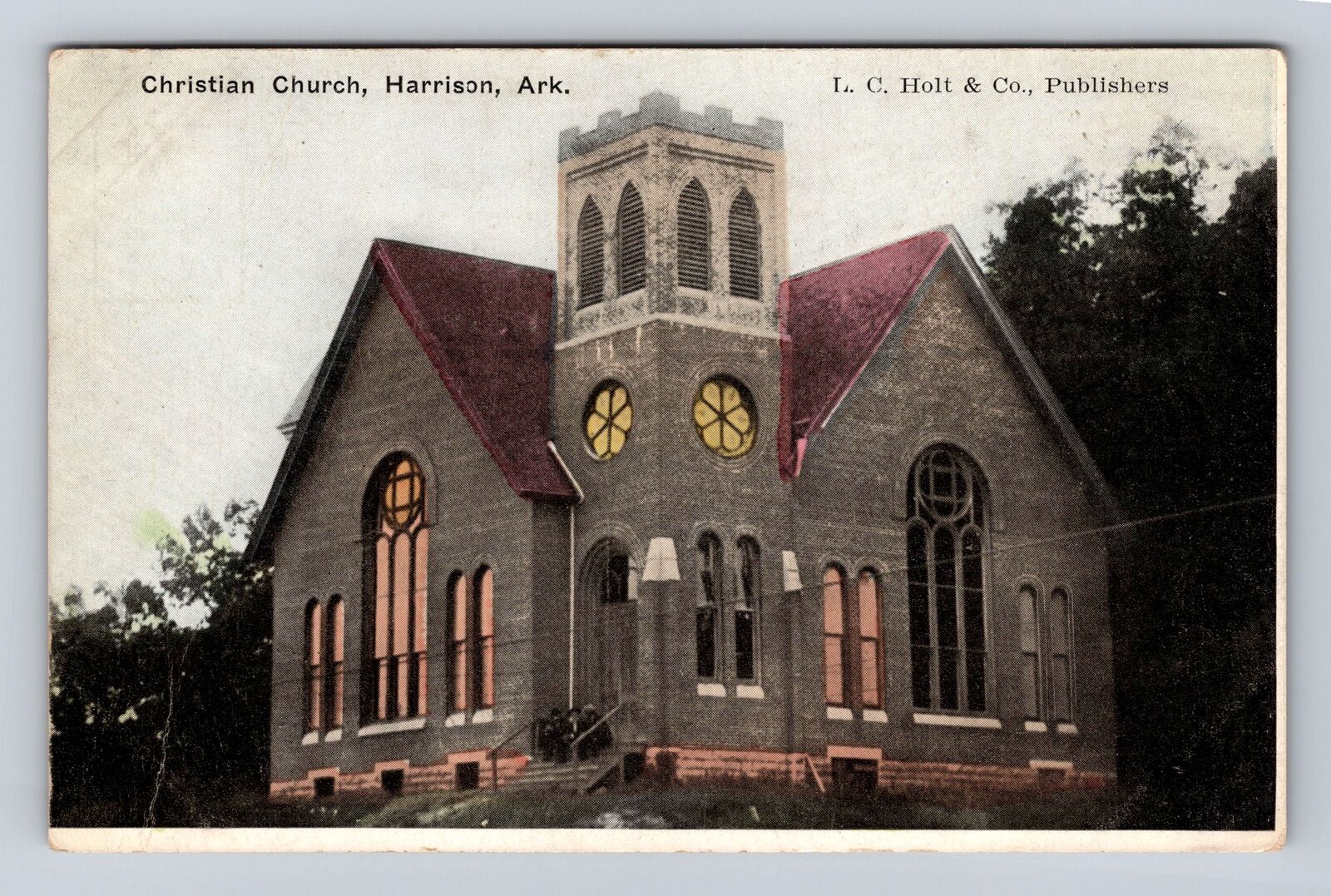 Harrison AR-Arkansas, Christian Church, Antique Vintage Souvenir Postcard