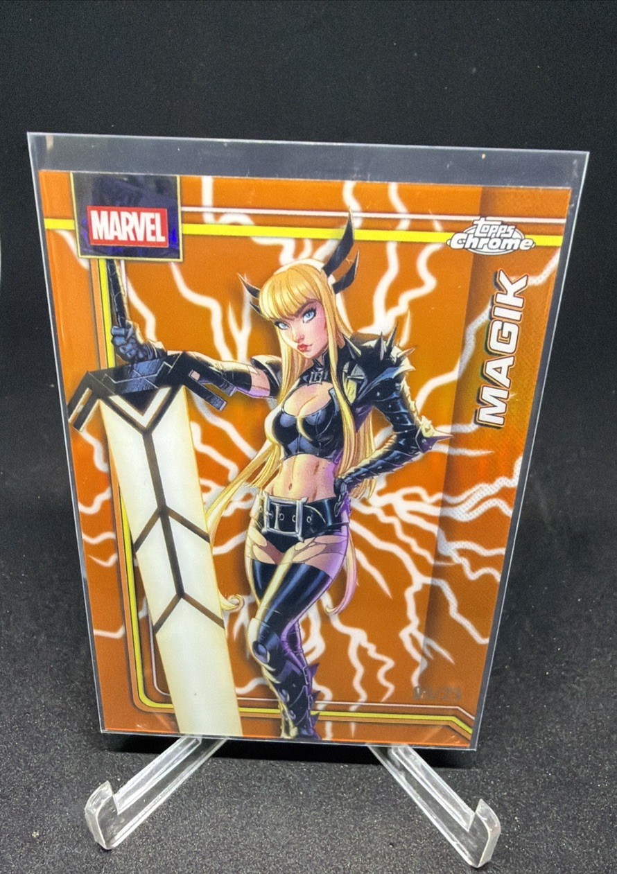 2026 Topps Chrome Marvel Hobby Exclusive MAGIK Storm’s Orange Lightning SSP /25 2026 Topps Chrome Marvel Hobby Exclusive MAGIK Storm’s Orange Lightning SSP /25