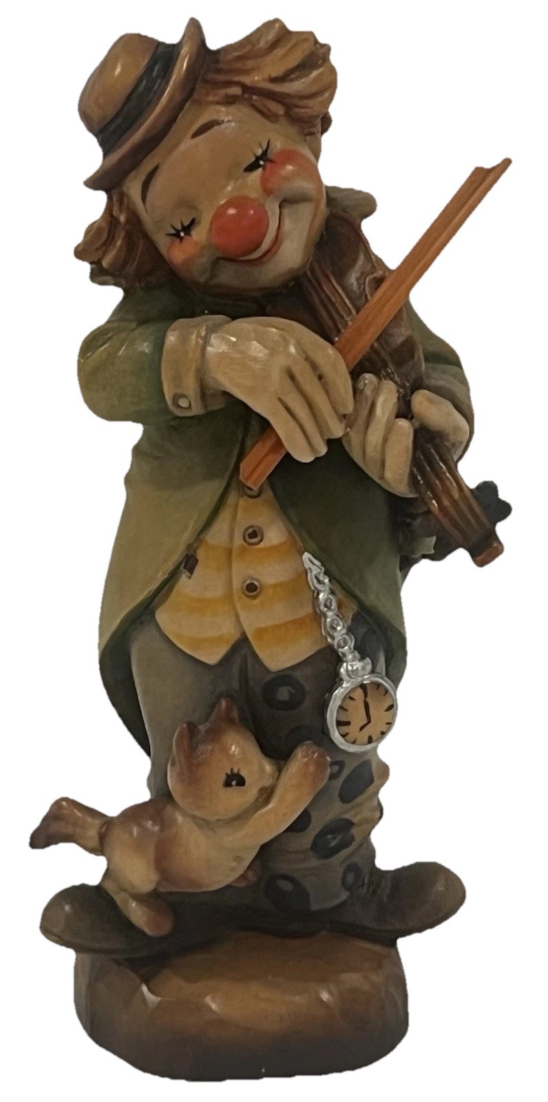 6” Carved Painted ANRI J. Ferrandiz CIRCUS SERENADE Clown Cat Mouse Violin