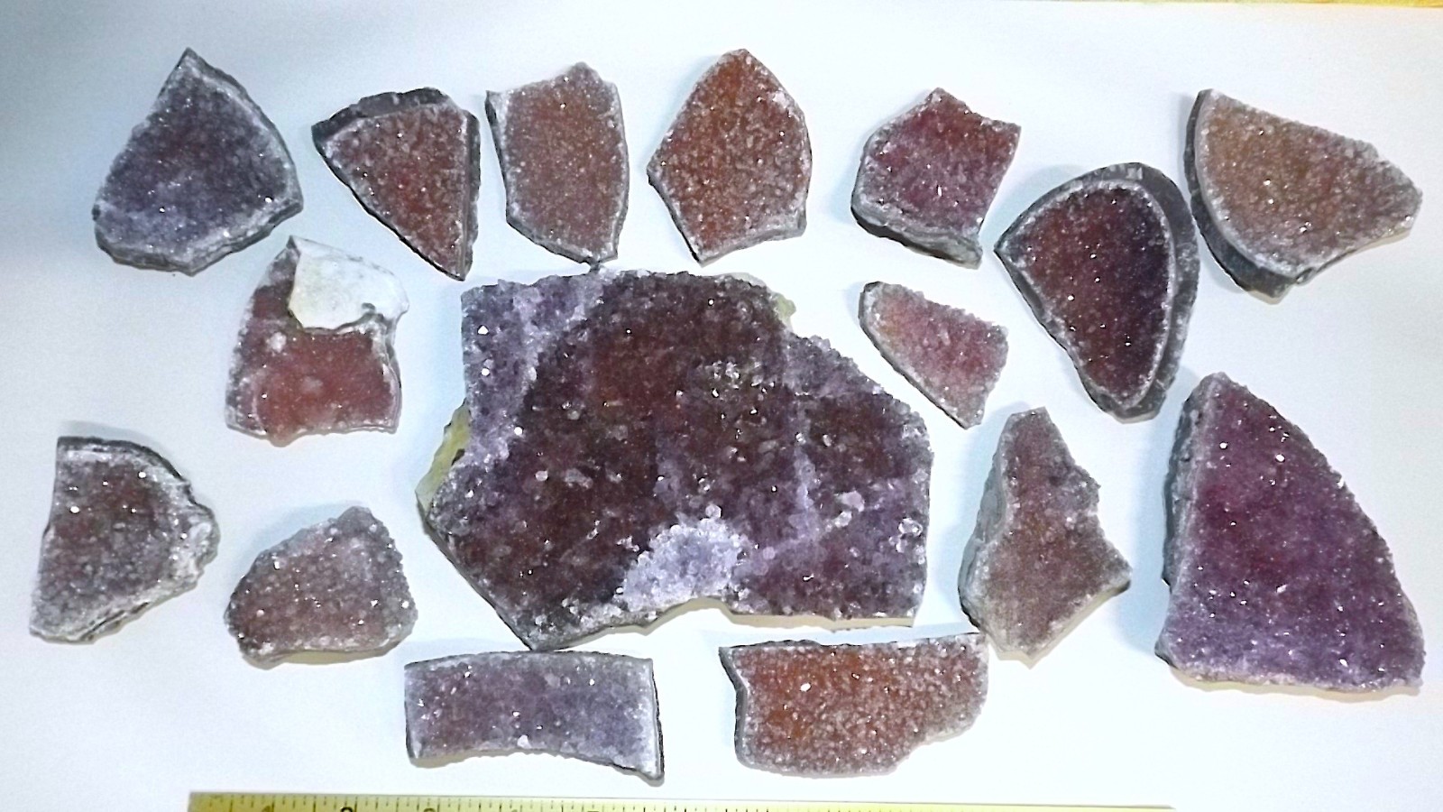 16 Pieces Very Rare Orange Uruguay Amethyst Crystal Geode Piece Lot 16 Pieces Very Rare Orange Uruguay Amethyst Crystal Geode Piece Lot