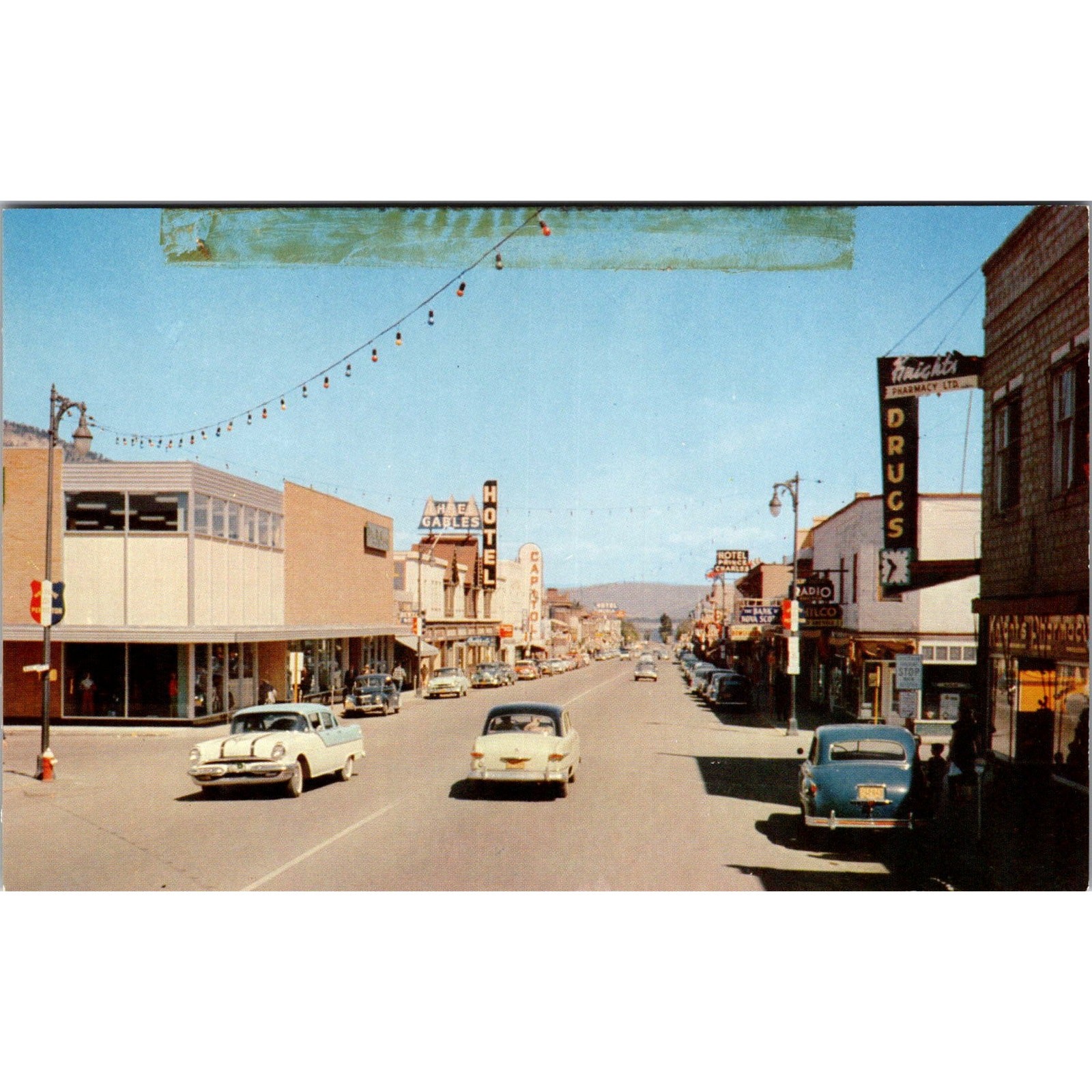 Main Street - Penticton BC Peach Capital Of Canada Vintage Postcard SP7-28