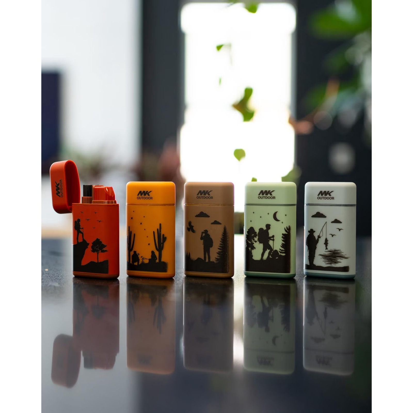 MK Windproof Lighter, Blue Flame, Suitable for Camping, Outdoor and Daily Use