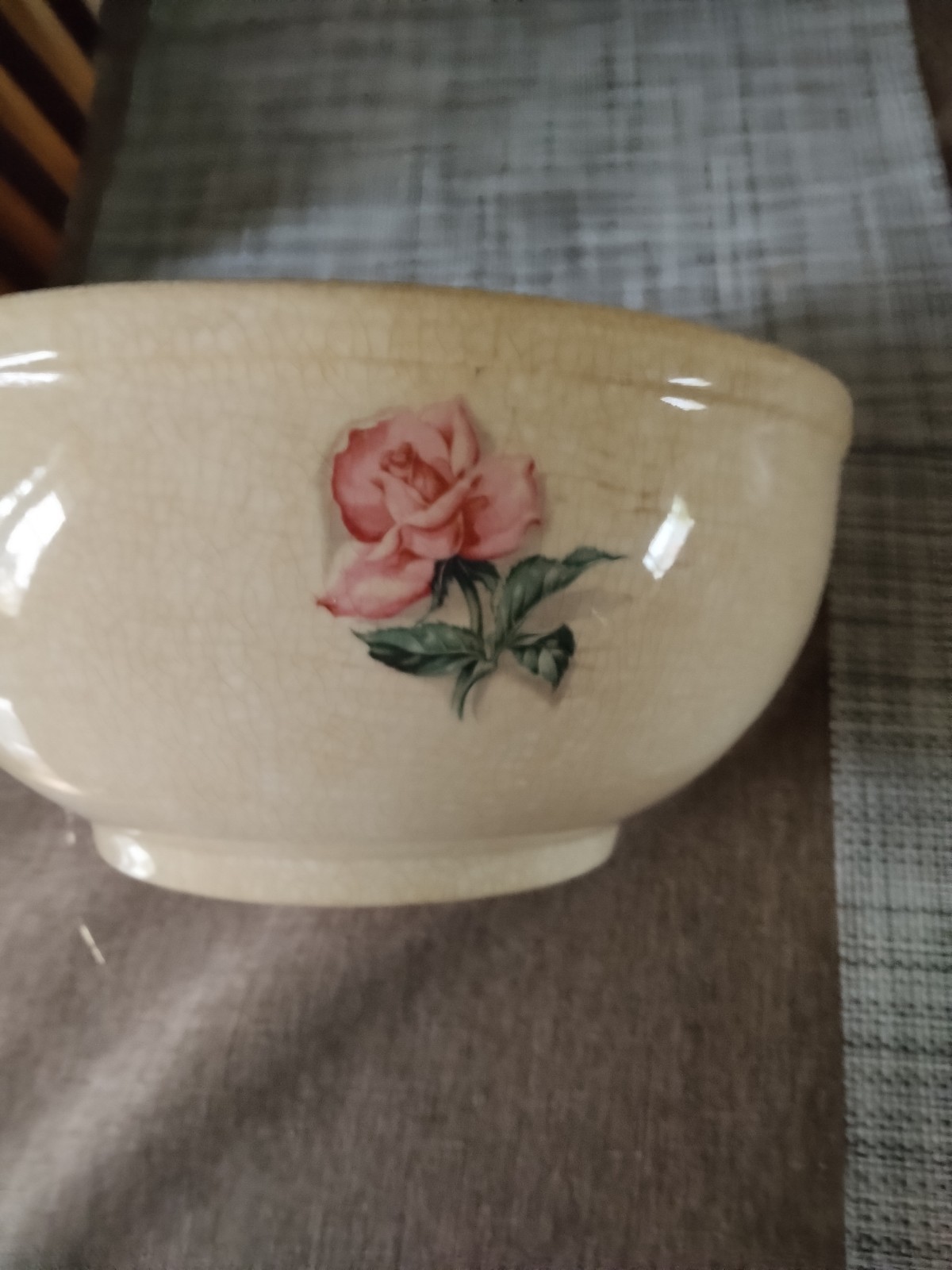 Vintage Ballerina Ceramic Bowl With Roses Thermocraft Mid 20th Century