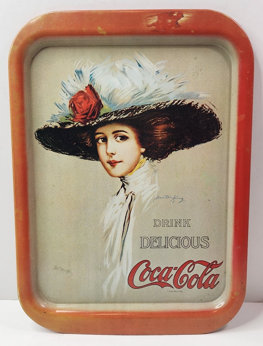 Vintage Reproductuon Coca Cola Tray - Hamilton King Girl 1909