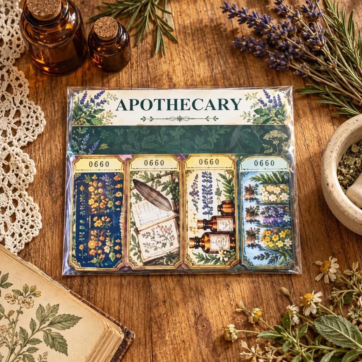 42 Apothecary Ephemera Tickets – Vintage Botanical Herb Shop Junk Journal Scrapb