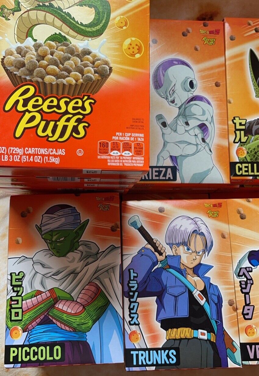 Reese's Puffs  DRAGONBALL Z Limited Edition Boxes- Comp. Set of all 8🥳🐉