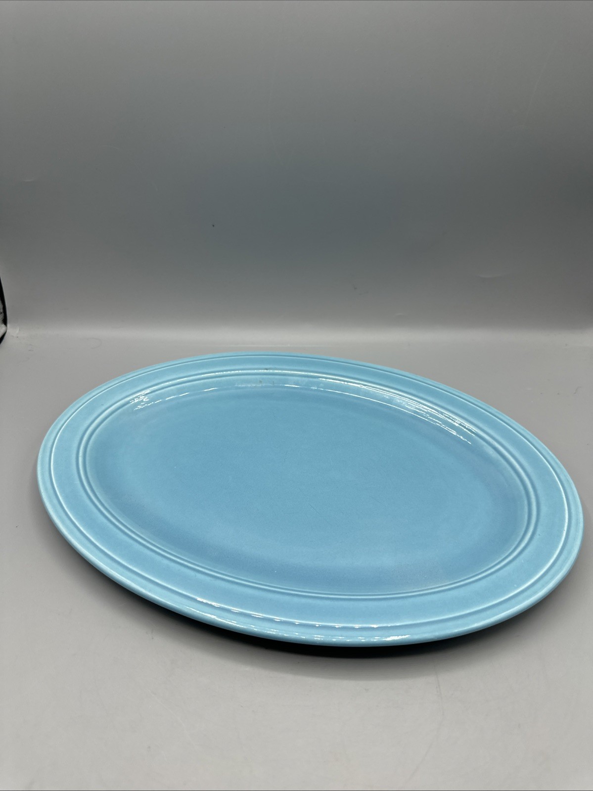 Vintage Vernonware Early California Turquoise Blue Oval Serving Platter 12\
