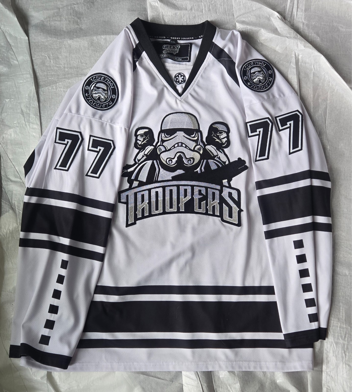 Geeky Jerseys Star Wars Stormtroopers Troopers TK-421 jersey size 3xl