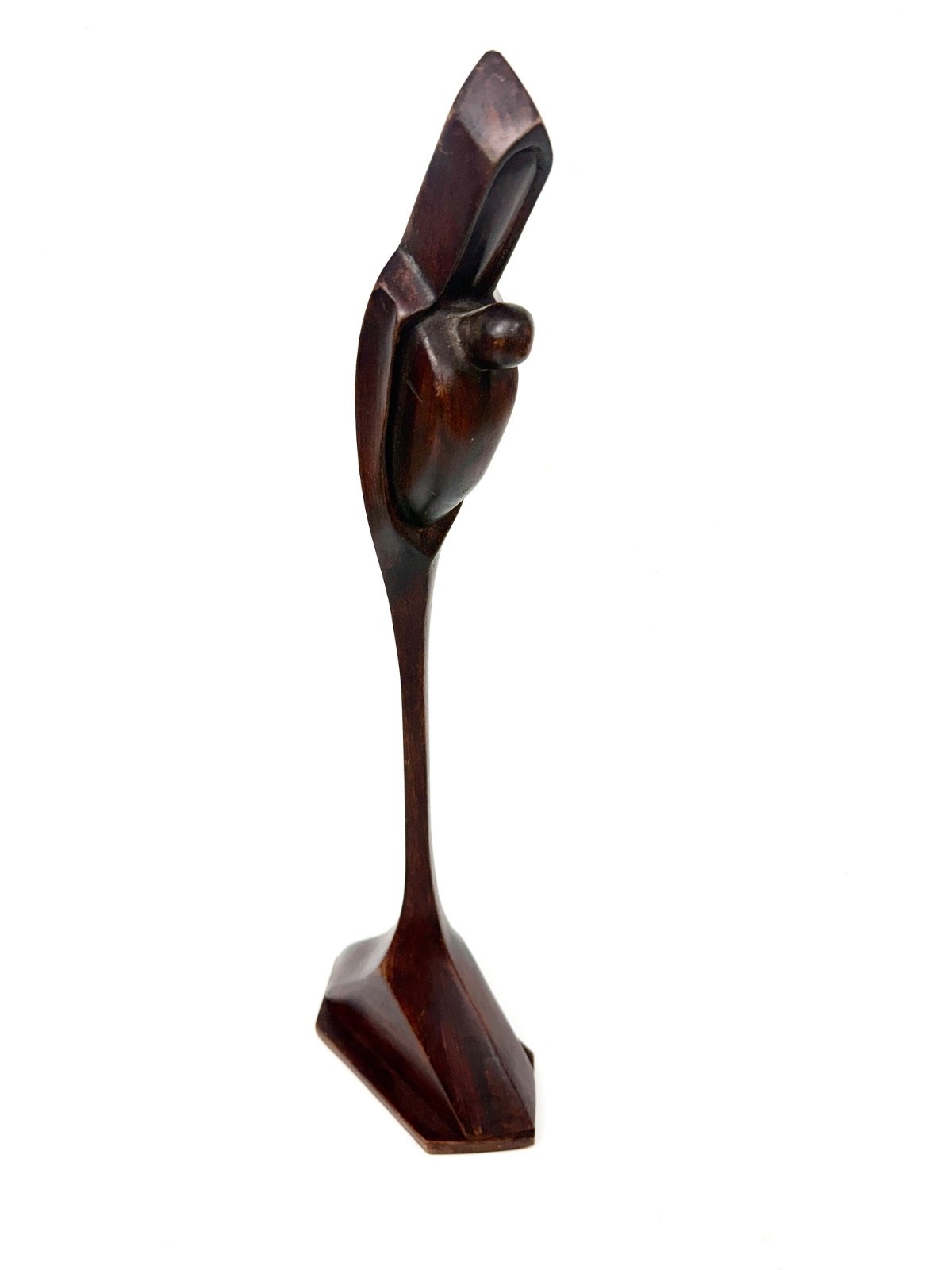 Vintage MCM Mid Century Modern Mother Baby Mahogany Wood Carving Signed Vintage MCM Mid Century Modern Mother Baby Mahogany Wood Carving Signed