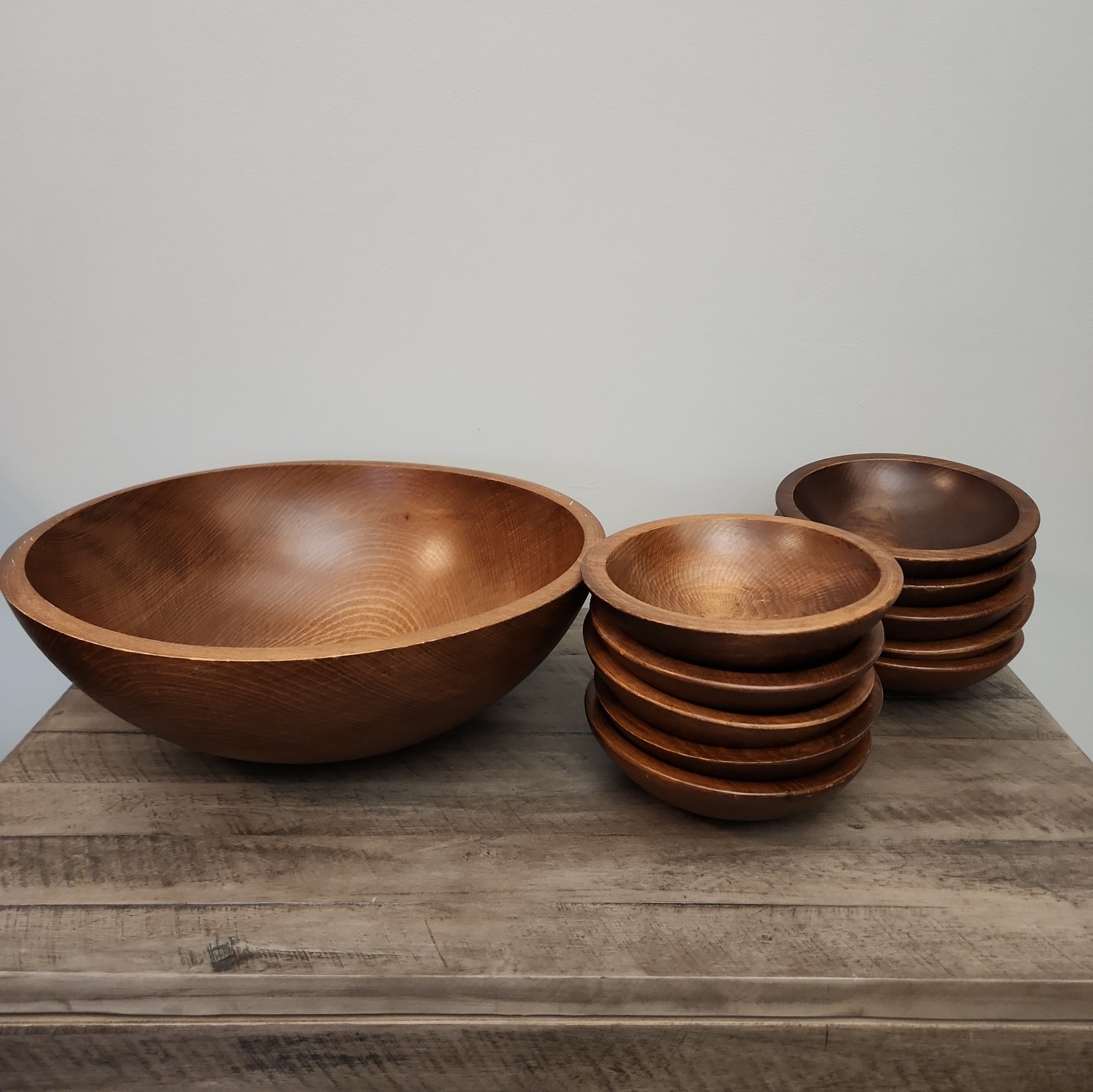 Woodcraftery Large Bowl & 10 Small Bowls 6\