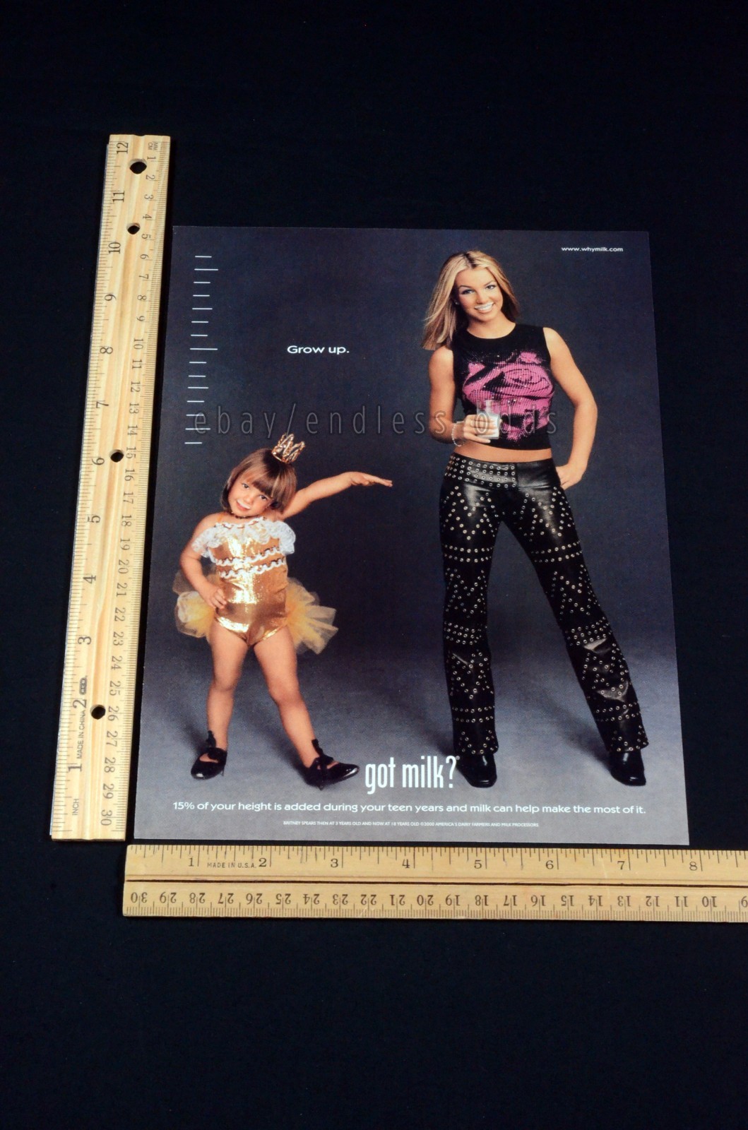 2000 Britney Spears Got Milk Magazine Page Print Ad Poster Y2K 2000s Vintage