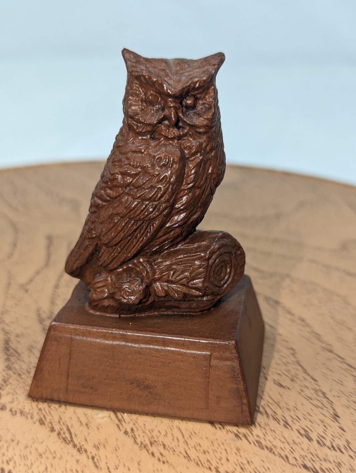 Owl  Sculpture Figurine  Handcrafted From RED MILL MFG USA. 