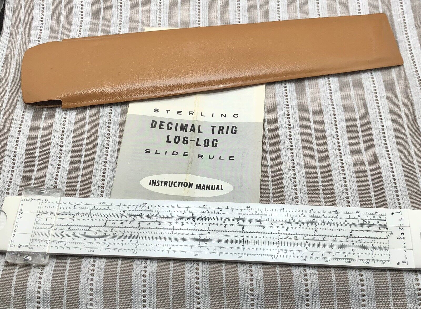 Vintage Sterling 1965 Slide Rule Decimal Trig Log-Log Measuring Tool 12 x 1 3/4\