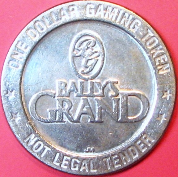 Bally\'s Grand. $1 Casino Token. Atlantic City, NJ. J66.