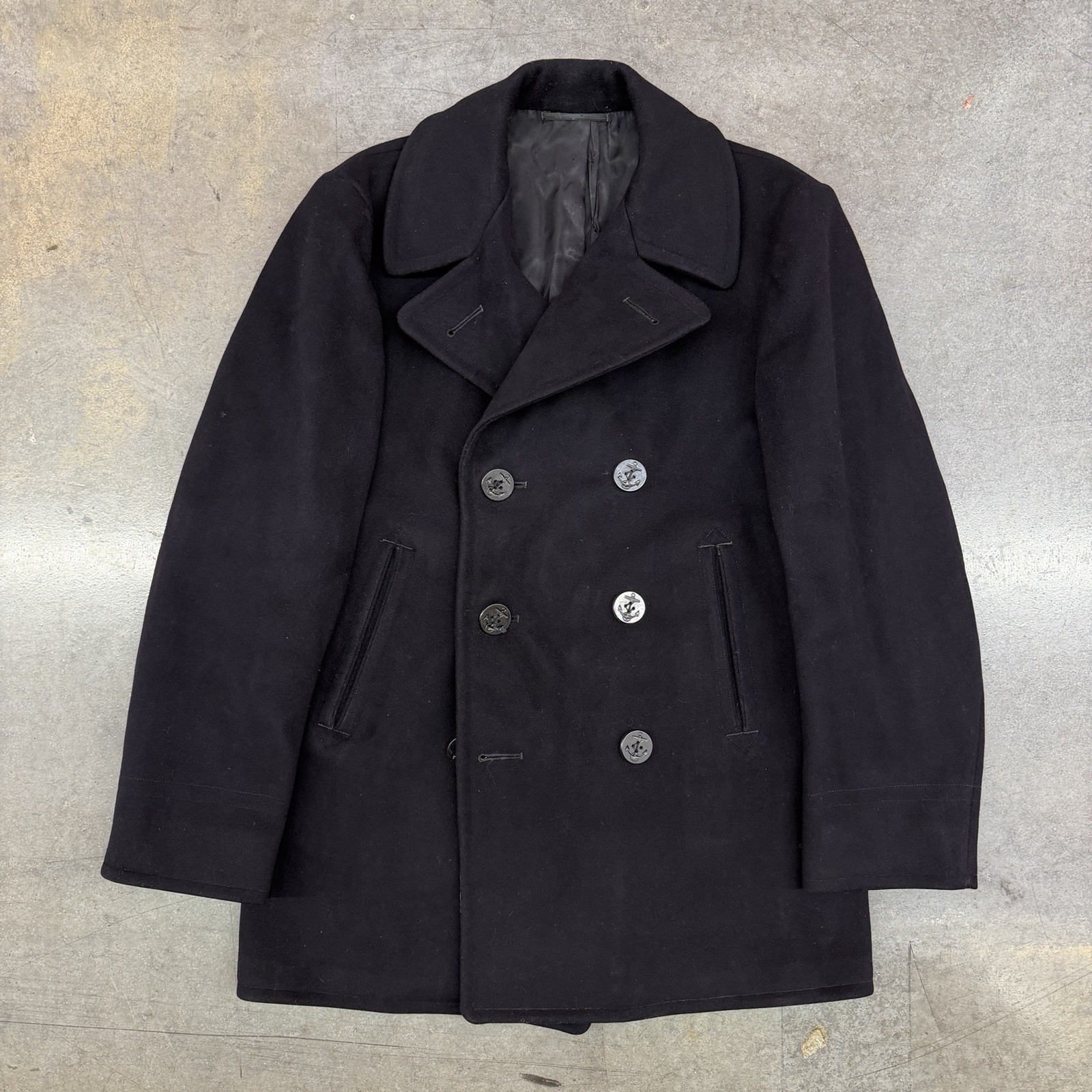 VTG 40s WWII US Navy Wool Peacoat Naval Clothing Factory Size 38 Jacket USN VTG 40s WWII US Navy Wool Peacoat Naval Clothing Factory Size 38 Jacket USN