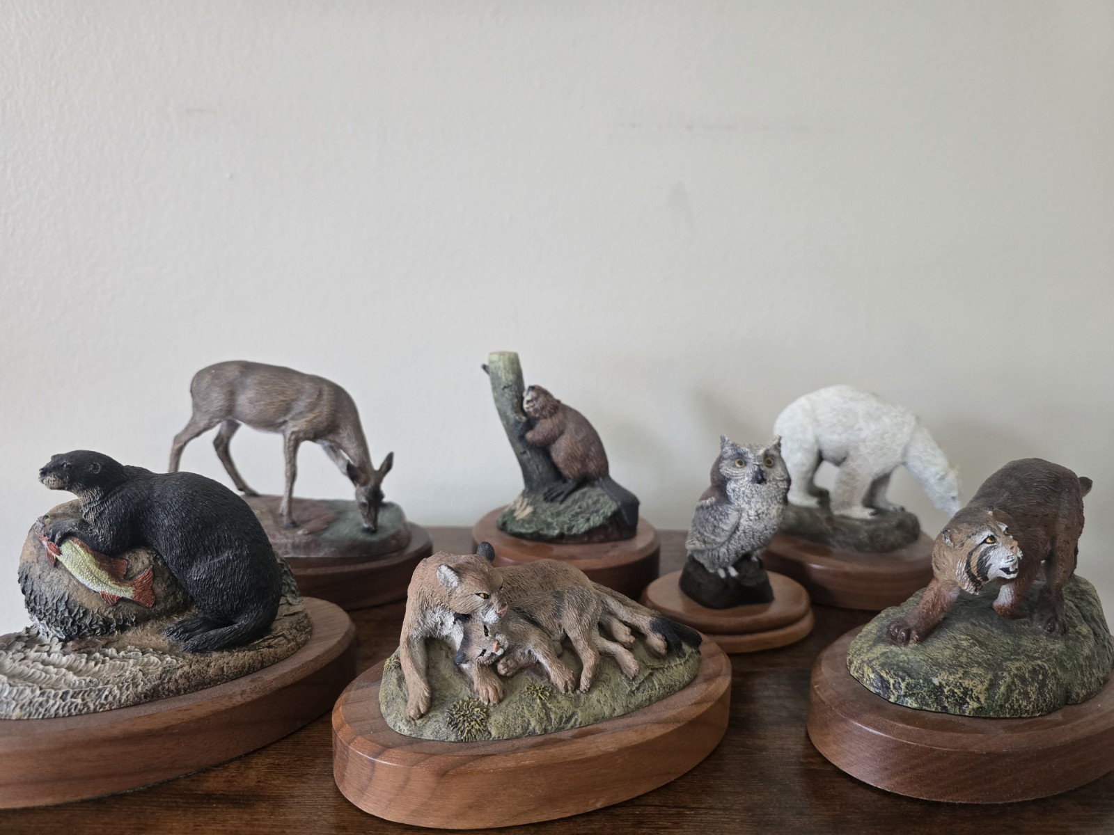 Vintage Hamilton American Wildlife Bronze Collection Deaton 7 Figurines 1970s