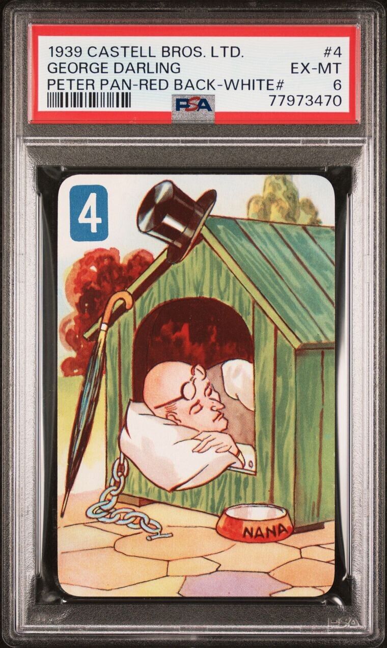 1939 CASTELL BROS. LTD. PETER PAN GEORGE DARLING RED PSA GRADED RARE CARD