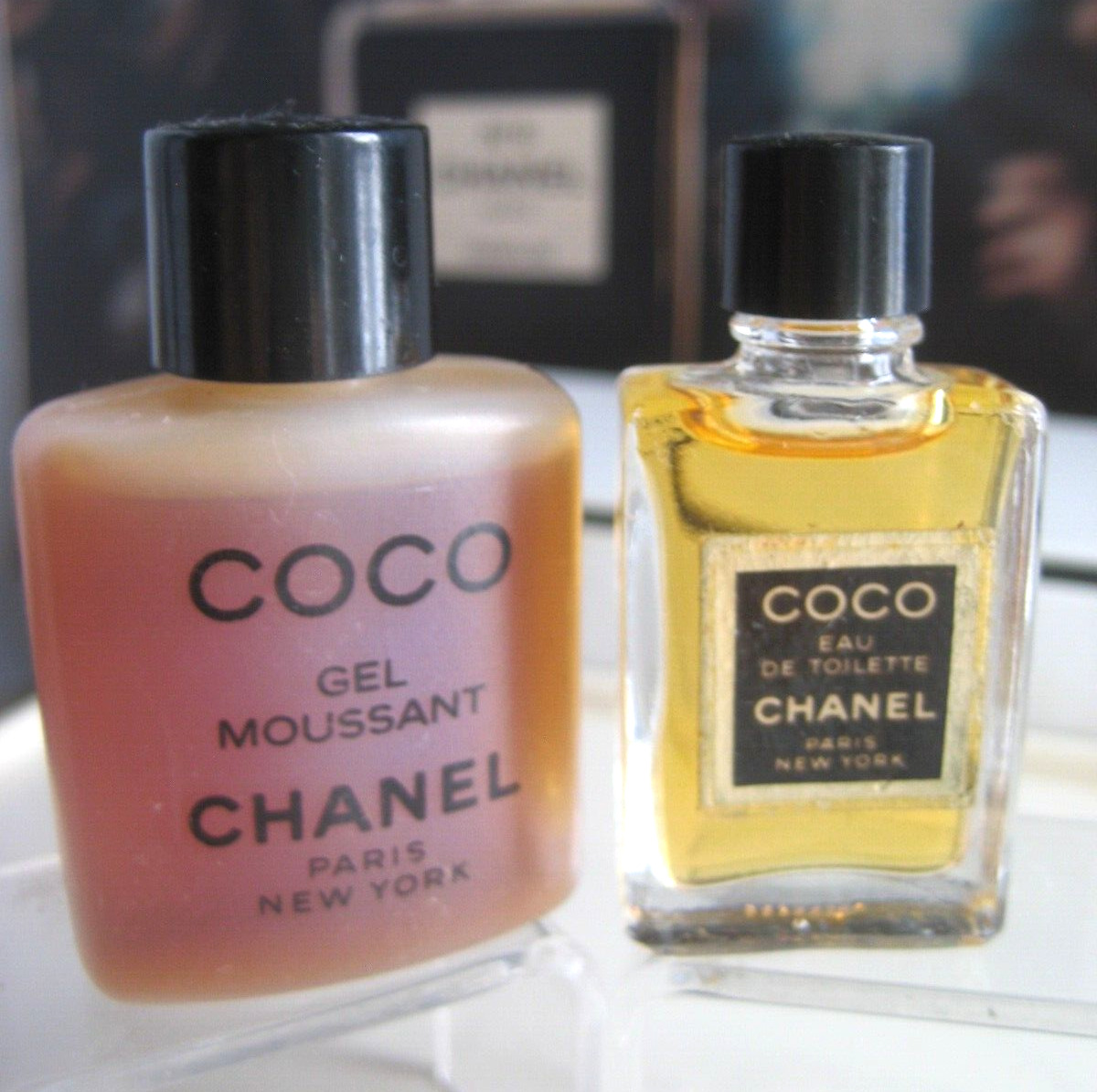 🎁2pc lot Vintage 3.5ml EDT Mini Chanel Coco eau de toilette perfume shower Gel