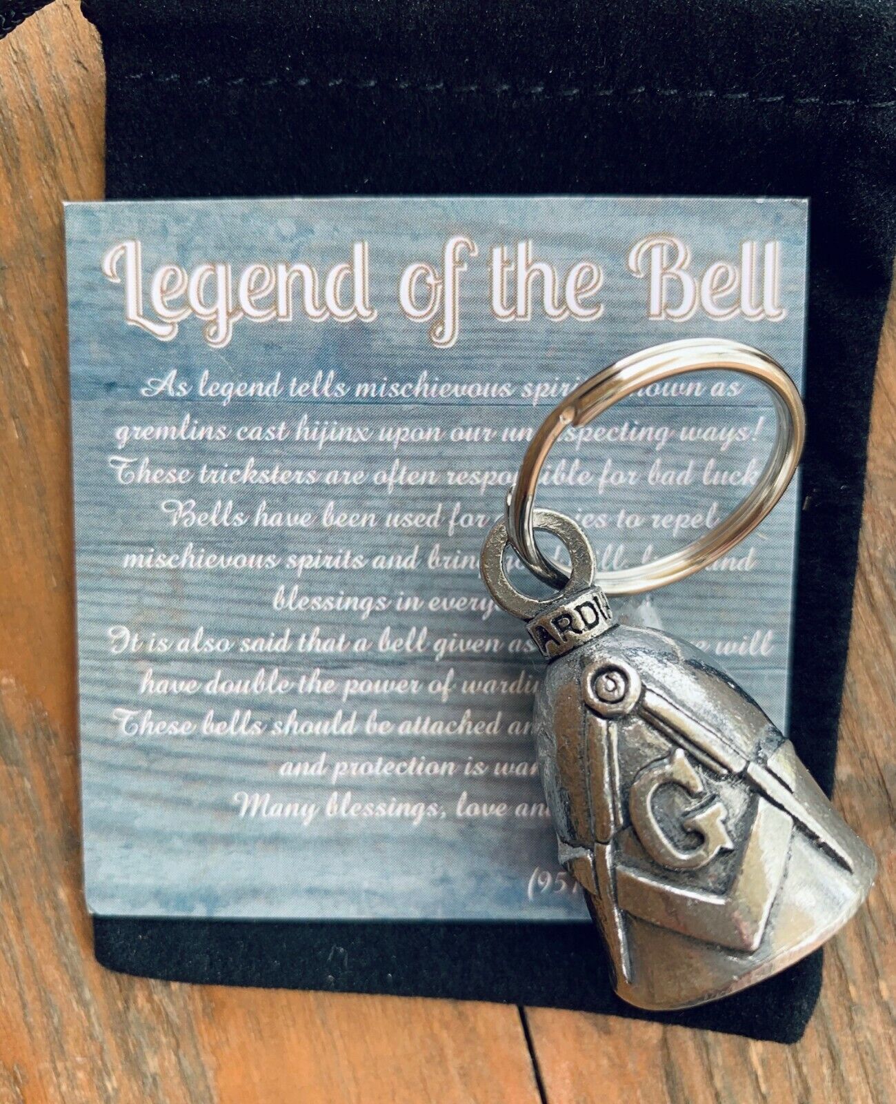 Masonic GUARDIAN Bell of Good Luck freemason pet keychain brotherhood gift lodge