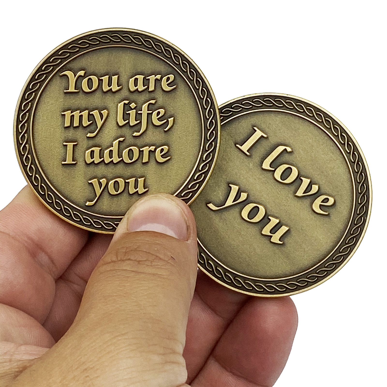 DL8-07 I Love You You are my Life, I Adore You Challenge Coin Valentine\'s Day An