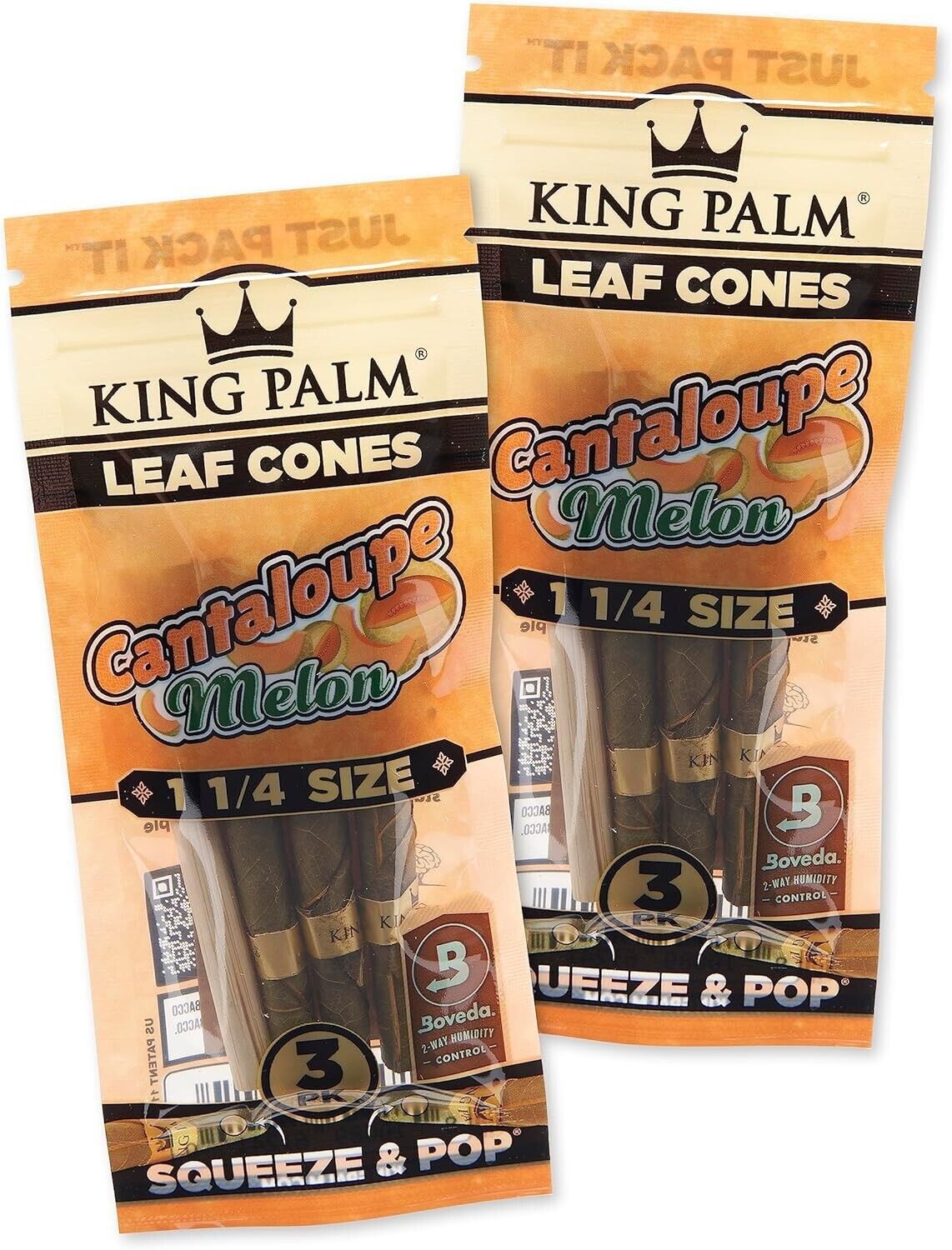 King Palm | 11/4 | Cantaloupe Melon | Palm Leaf Rolls | 2 Pack of 3 Each =6Rolls