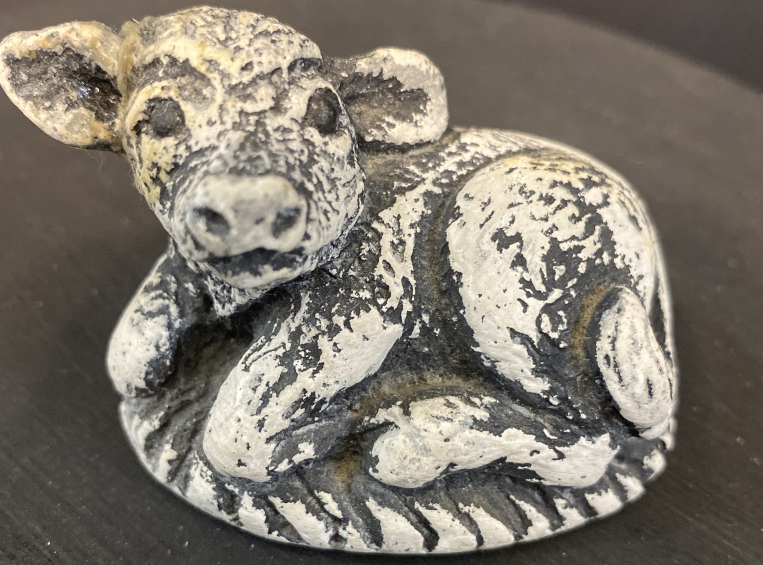 Baby Calf Figurine Handcrafted Sculpture Mt. St. Helens Ash