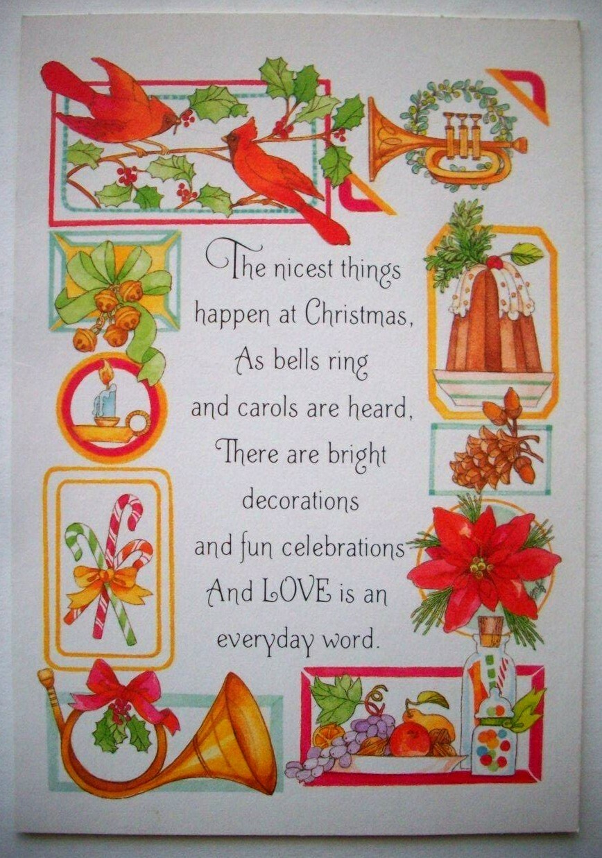 80\'s Hallmark Nicest things of Christmas vintage greeting card *F9
