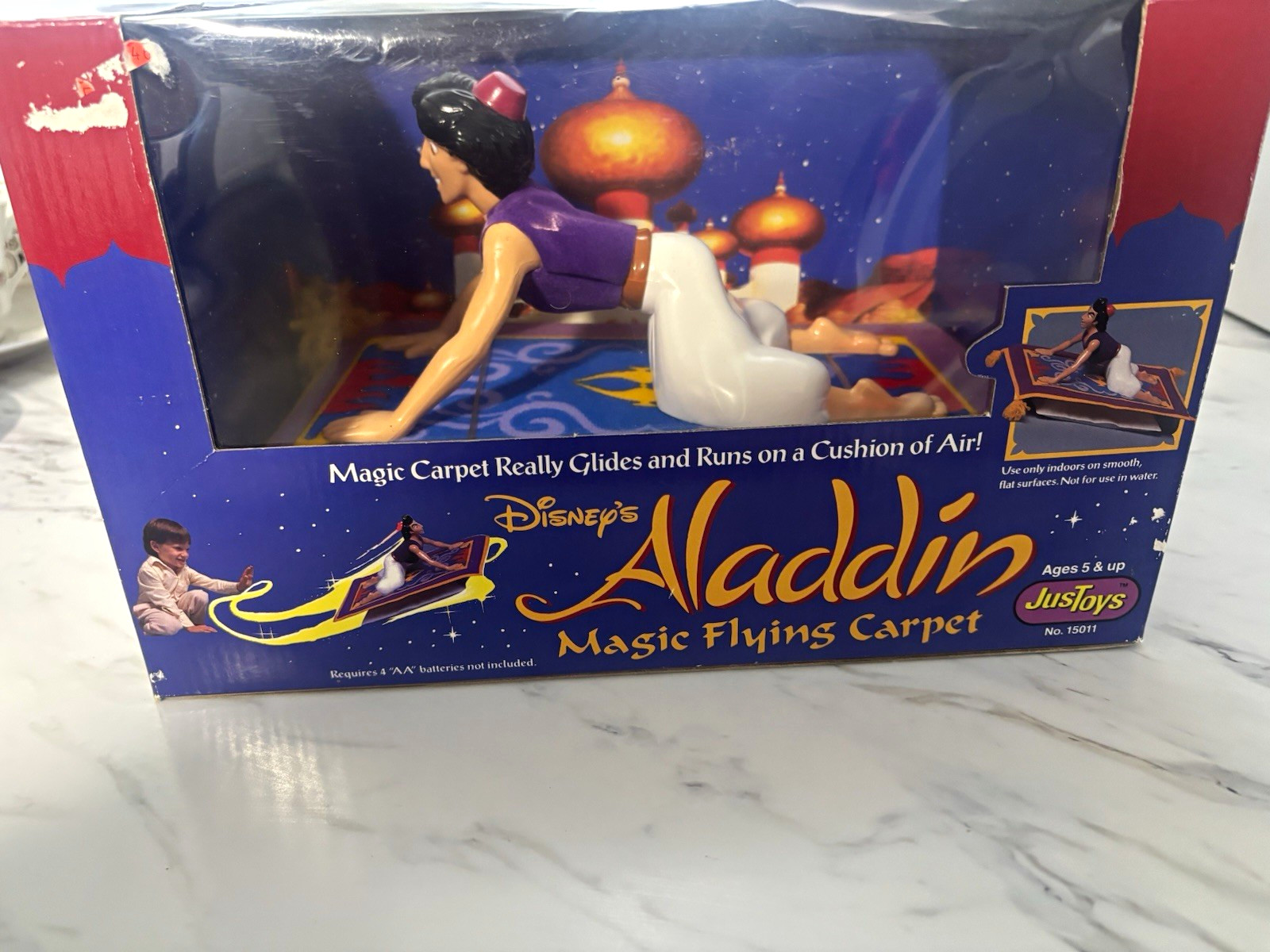 Disney Aladdin Magic Flying Carpet Toy JusToys 1993 Vintage New In Box Sealed Disney Aladdin Magic Flying Carpet Toy JusToys 1993 Vintage New In Box Sealed