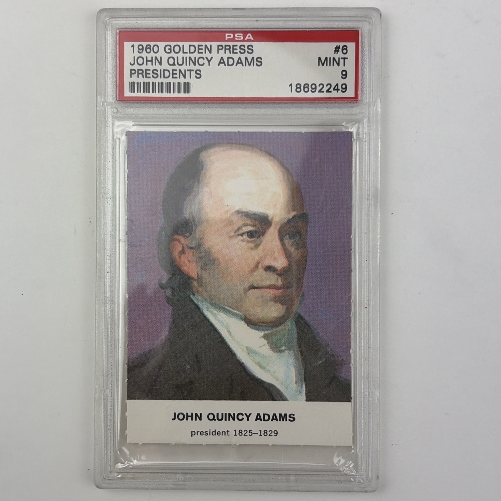 1960 GOLDEN PRESS PRESIDENTS 6 JOHN QUINCY ADAMS PSA 9 Mint