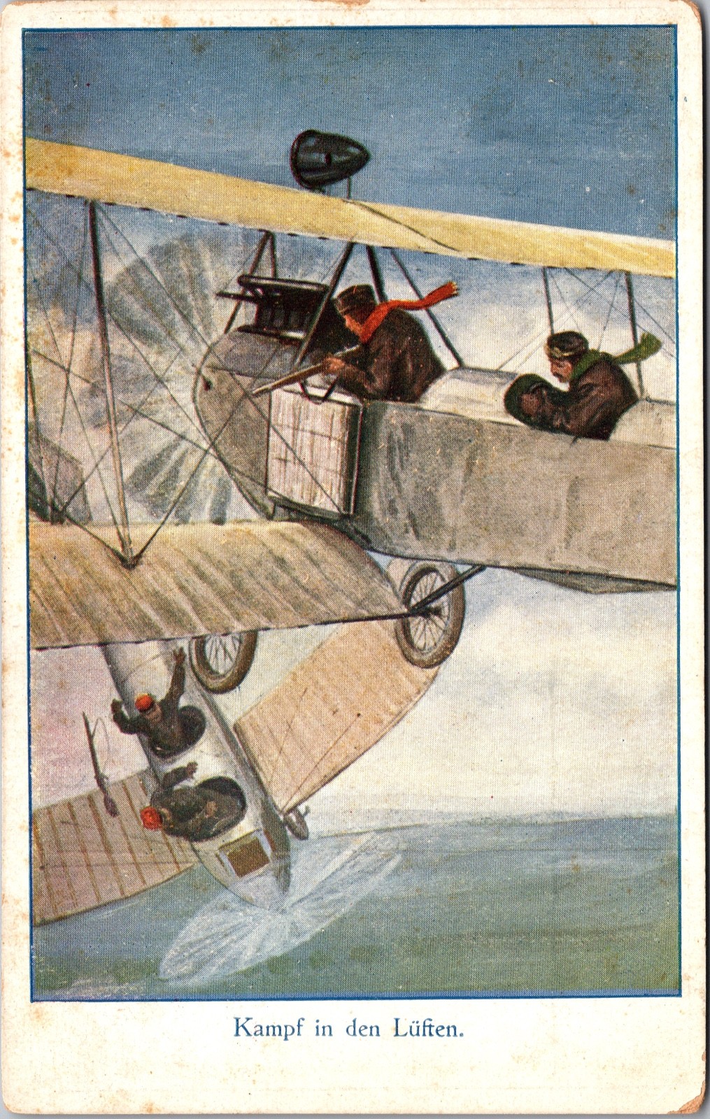 WWI German Welfare Postcard “Kampf in den Lüften” Air Battle Scene WWI German Welfare Postcard “Kampf in den Lüften” Air Battle Scene