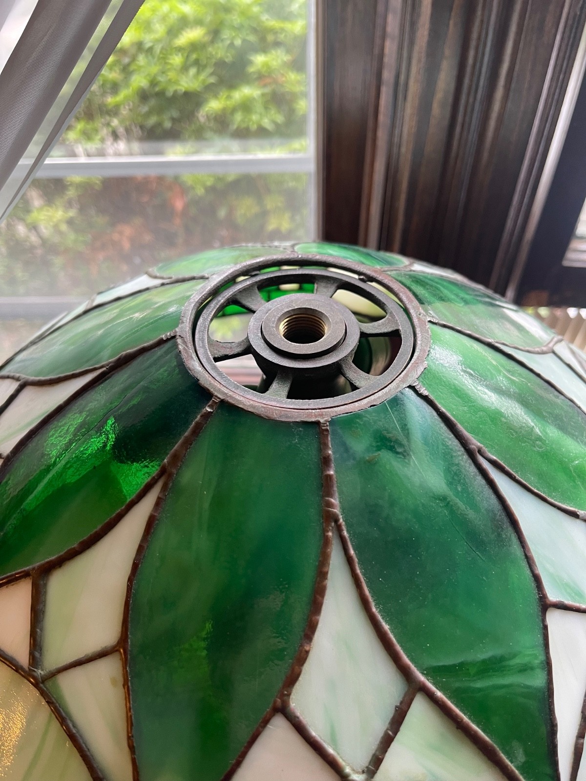 antique leaded glass shade