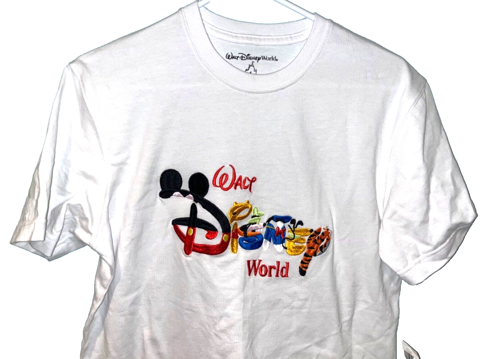 Walt Disney World Embroidered Character T-Shirt Sz. S NWT