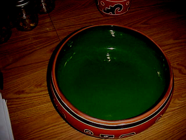 VTG Handmade Pottery Teotihaucan Mexican MayanAztec Serving Dish Signed 10\