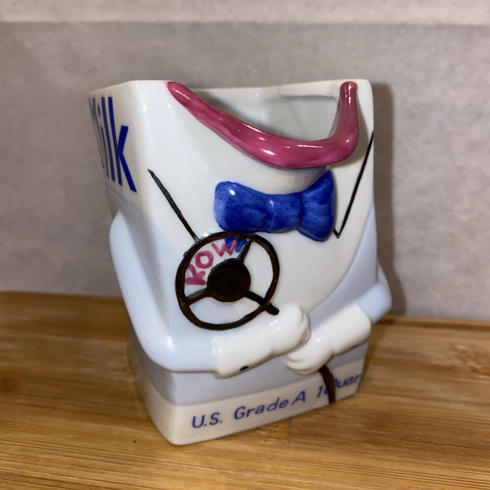 80's Disney Mr Dairy Goodz Ceramic Milk Creamer Epcot Kitchen Caberet NO LID