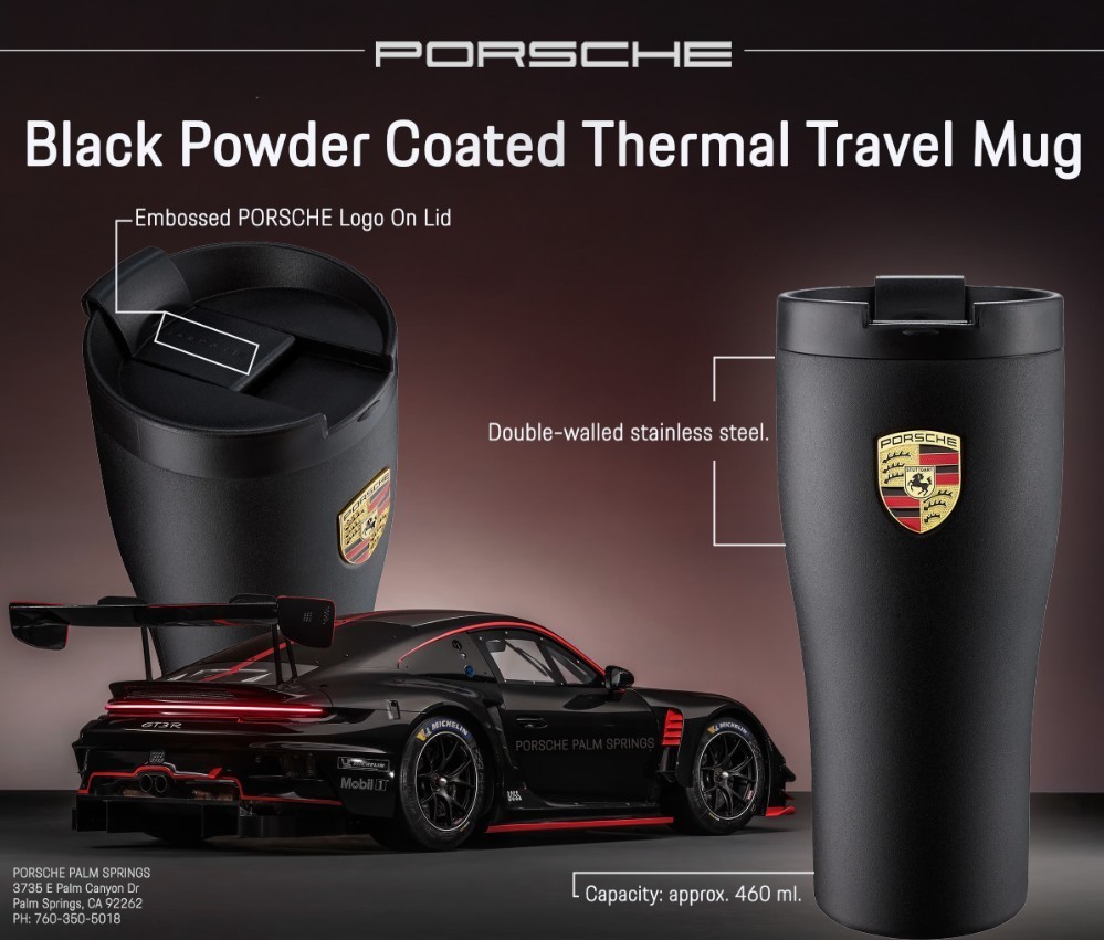 Porsche Matte Black Thermal Coffee Tumbler