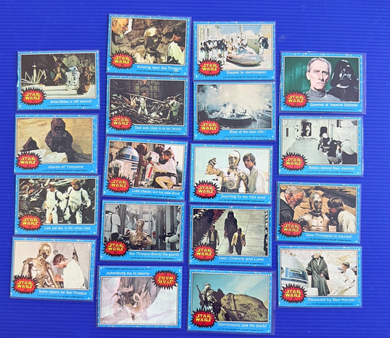 1977 Topps Star Wars Series 1 Card Lot Of 18 Cards - Very Good To Excellent