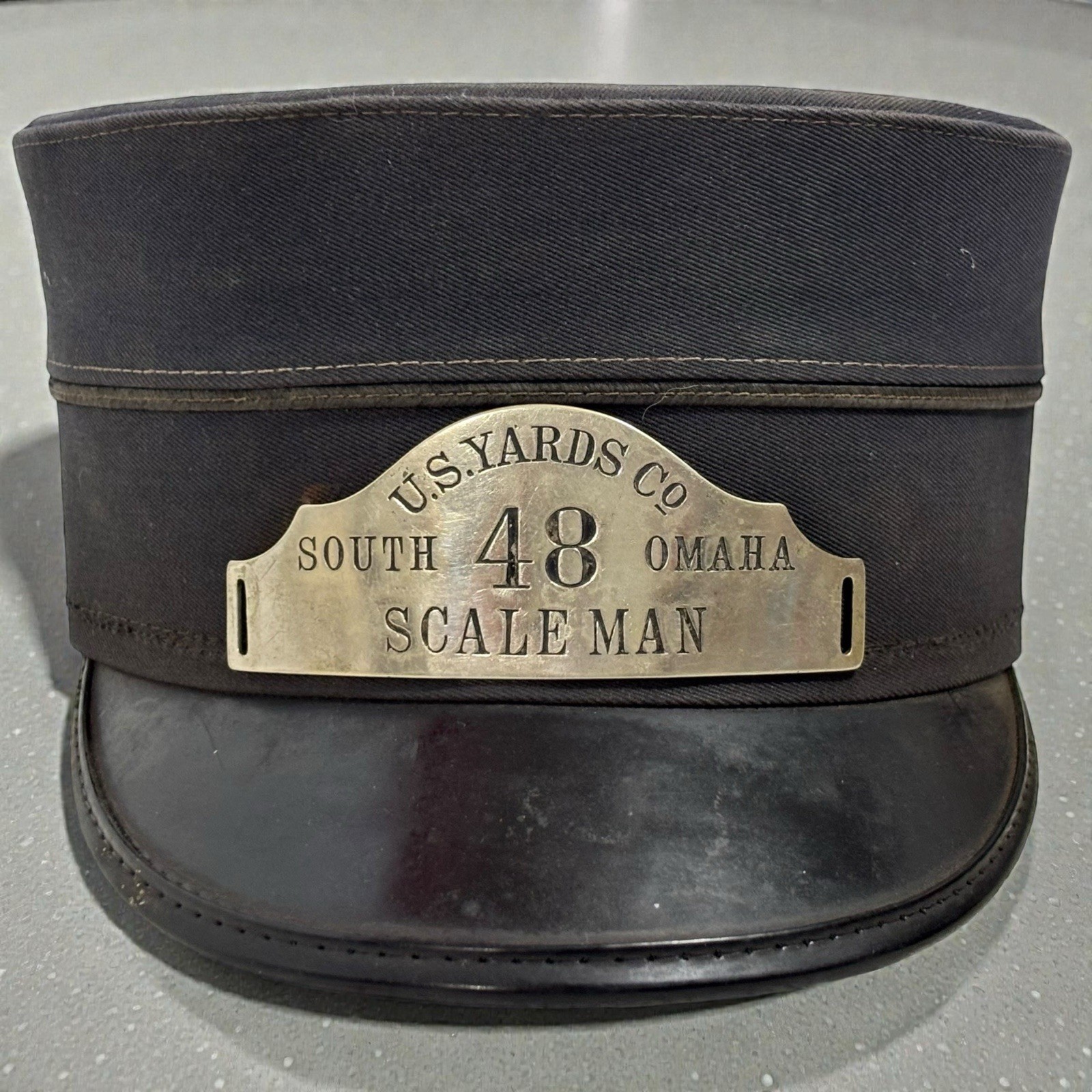 Vintage Union Pacific Railroad Union Stockyard Hat Omaha NE Farm Ranch Livestock
