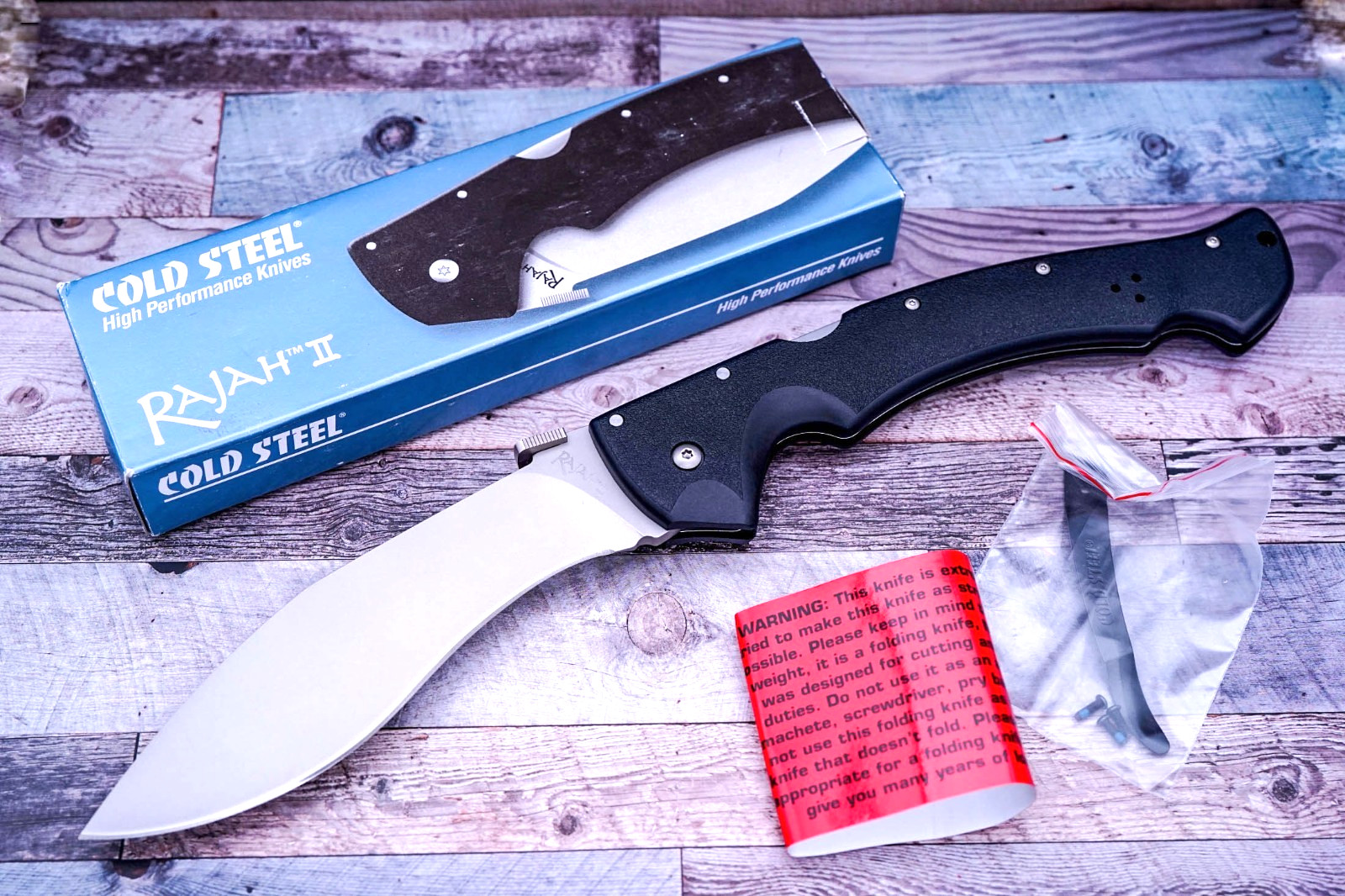 Cold Steel Rajah II, Stonewashed AUS8A, Grivory Handle, #62KG