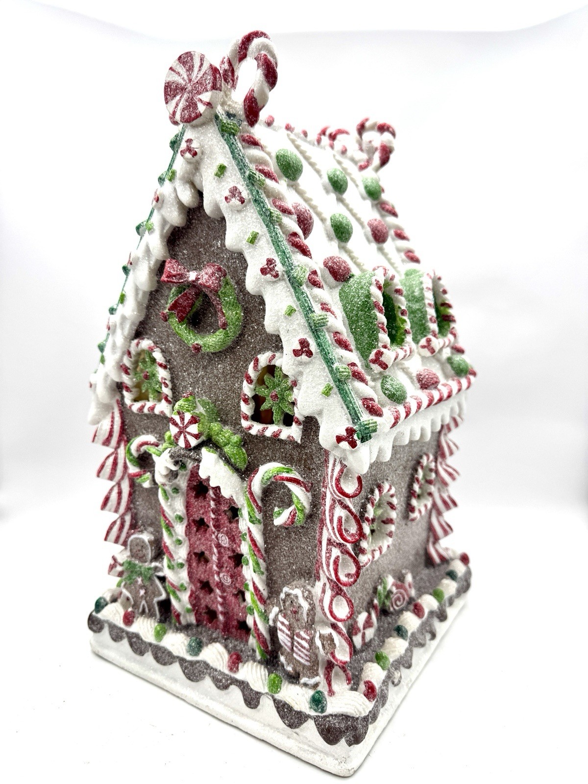 RAZ Christmas Gingerbread House Holiday Decor Claydough Glitter 13.5 Inch