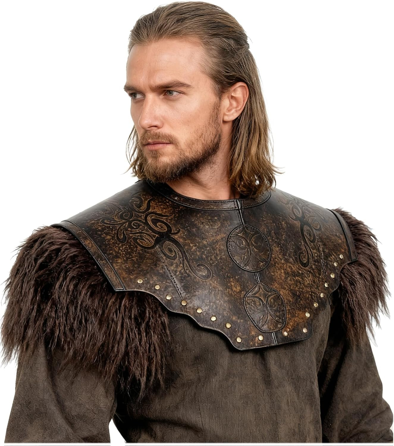 Viking Leather Breastplate Adult Chest Armor Renaissance LARP Knight Cosplay Med