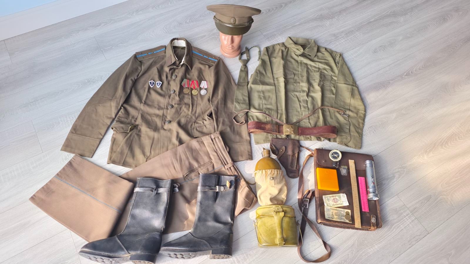 Original USSR Soviet Army Captain Field Uniform Gear Set Cold War Vintage