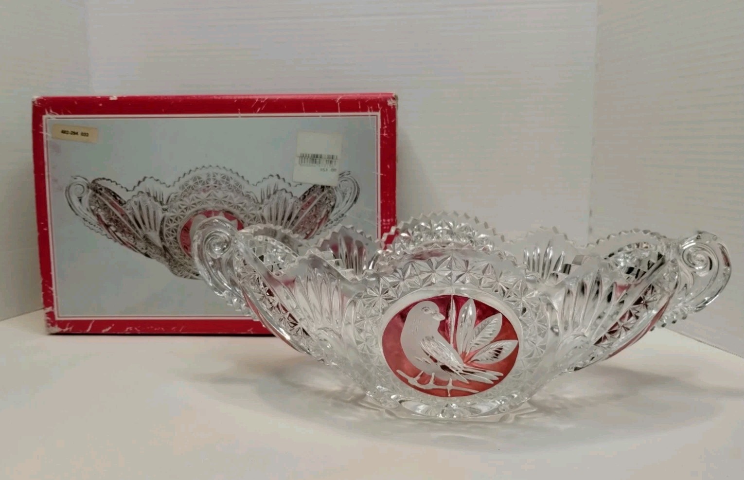 Vintage Hofbauer Collection The Ruby Byrdes Lead Crystal 13.5\