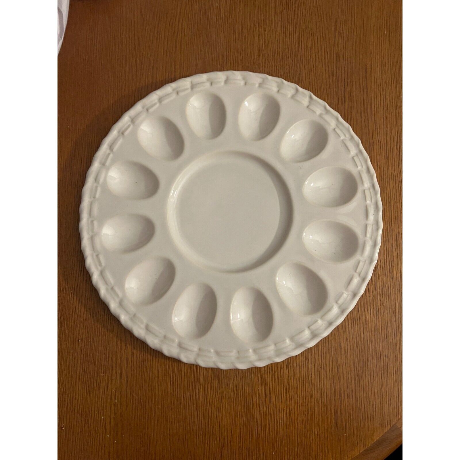 Halmark White Ceramic Deviled Egg Plate