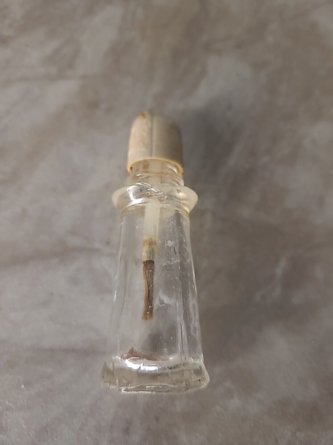 1930's Antique Dura-Gloss Nail Polish Hexagonal Bottle W/ Cap & brush Pat 110034