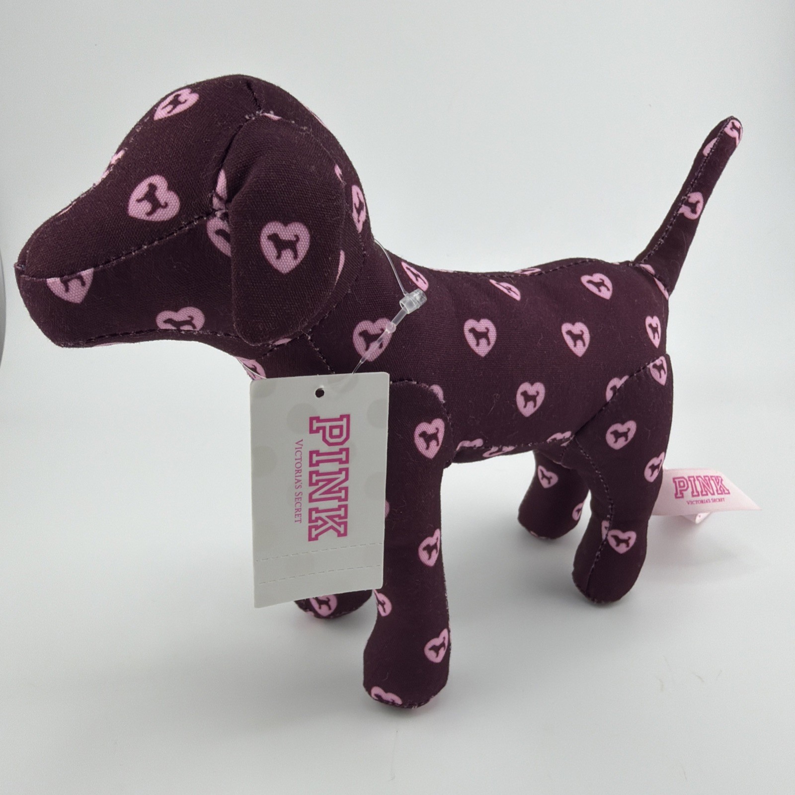 Victoria\'s Secret PINK FRIDAY 2026 Maroon & Pink Logo Mini Dog 🐶 NWT