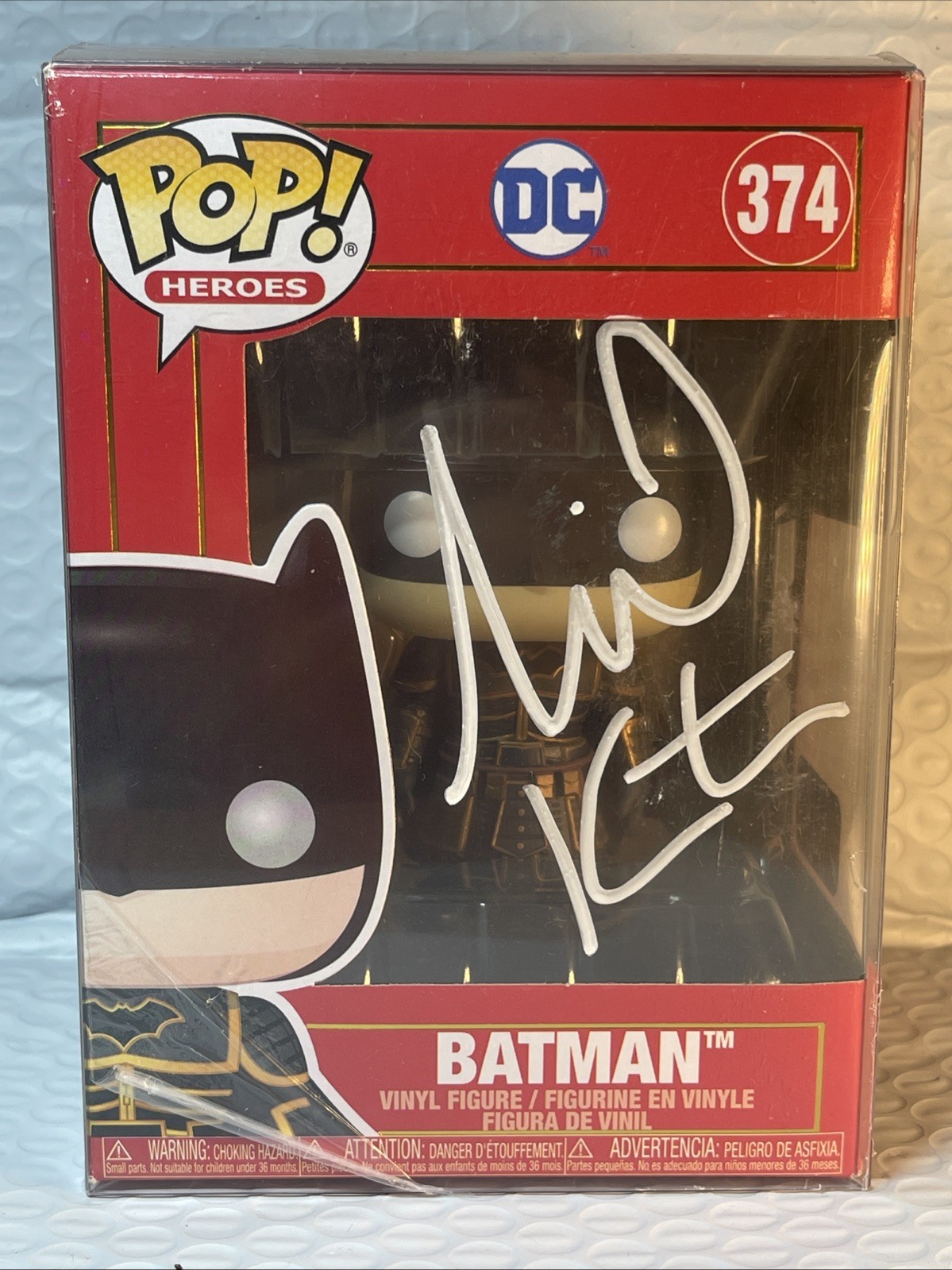 Signed MICHAEL KEATON Batman DC Comics Funko Pop Heroes #374 w/Coa
