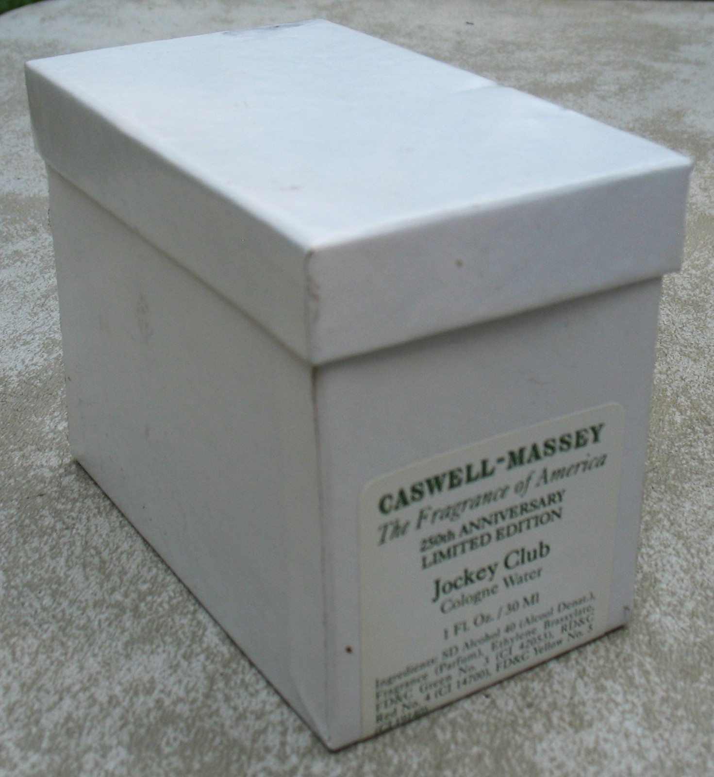 Caswell-Massey Jockey Club 250th Ann 2002 Lim Ed #826 of 1000 Empty Box in Box