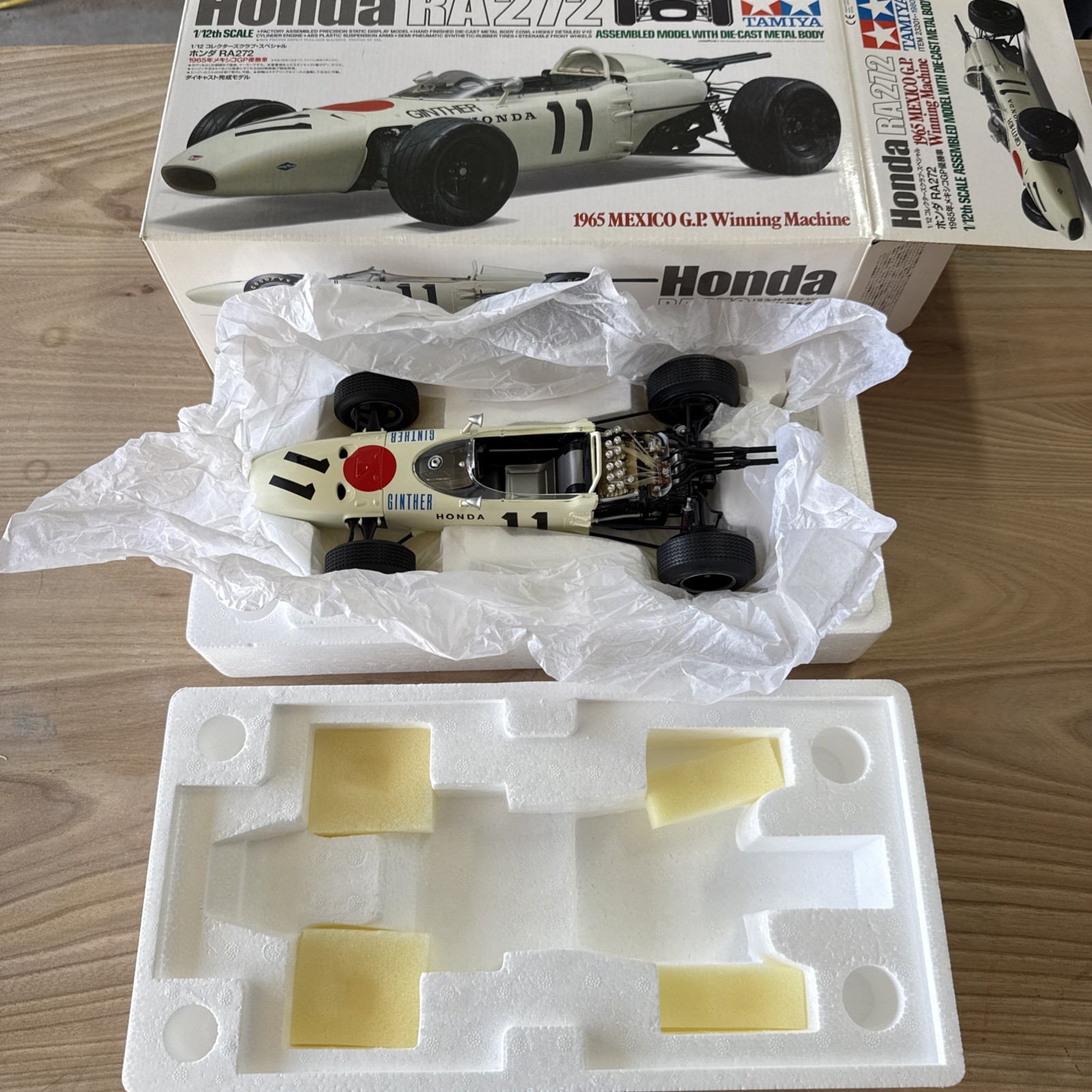 Tamiya Honda RA272 1965 Mexico GP Winning Machine 1/12 Scale Die Cast Model, Box