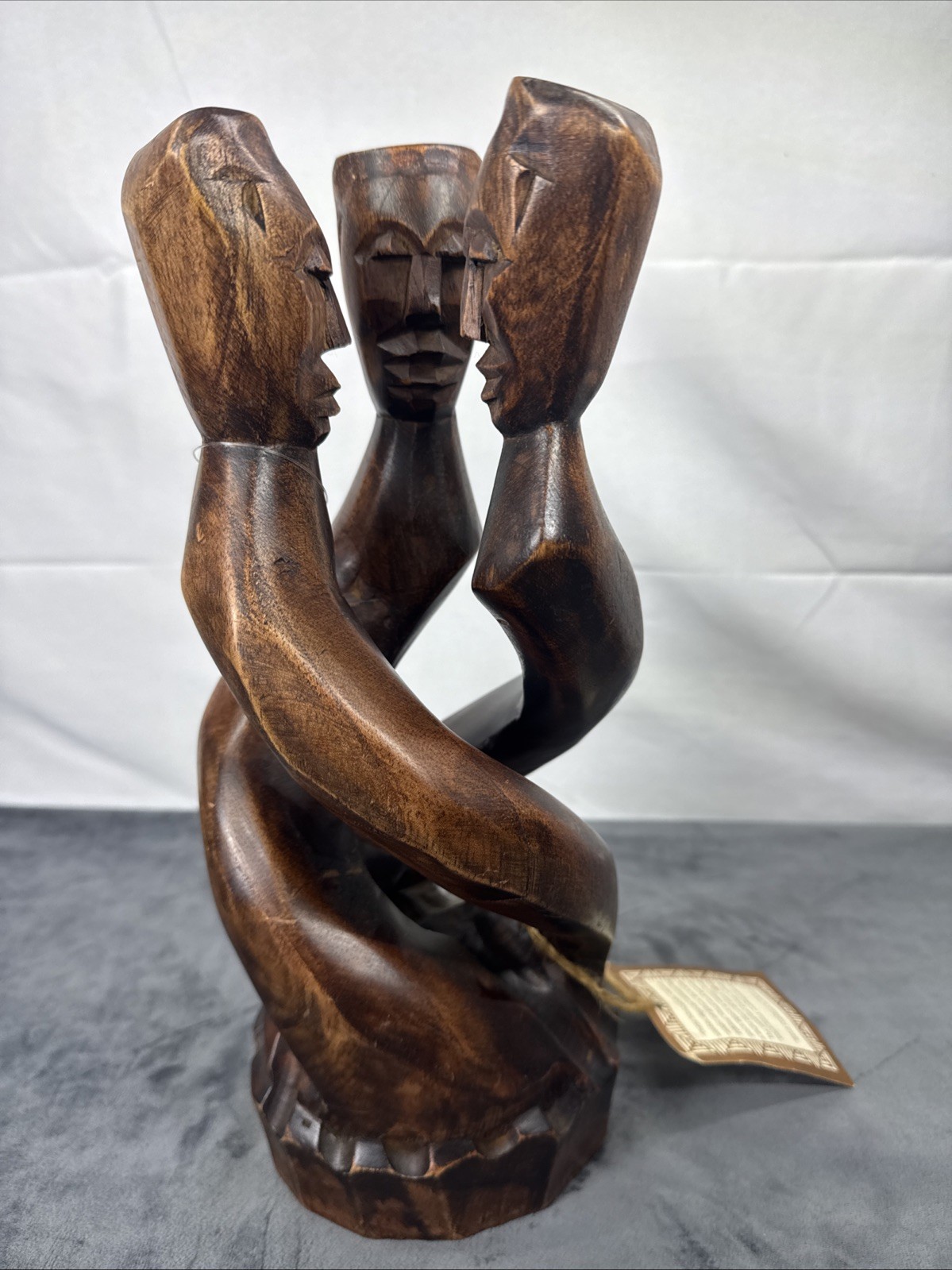 African Ghana Hand-Crafted Wooden Sculpture Art Two-Tone ..