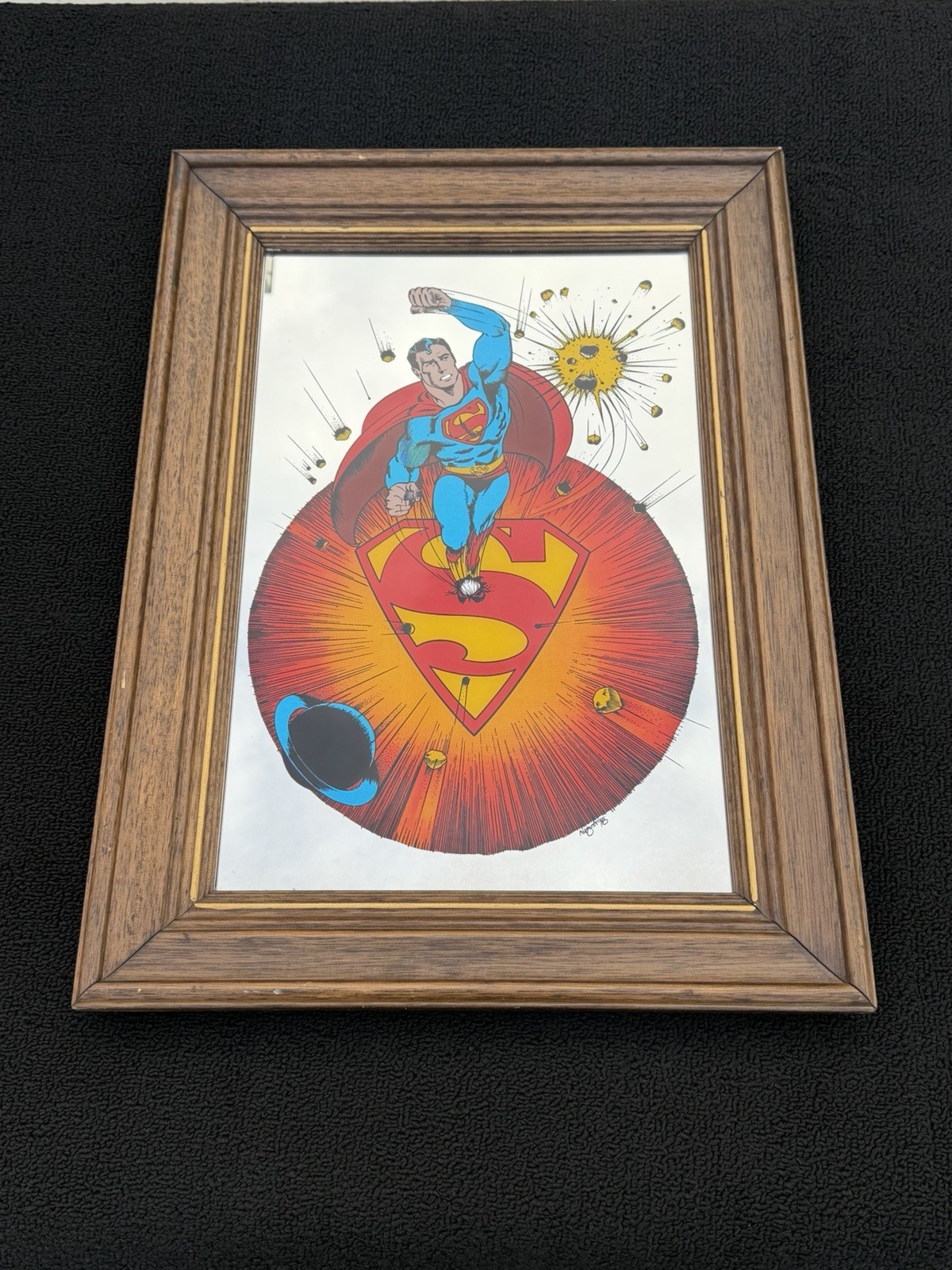 RARE Large 1978 Vintage Superman Mirror Framed HTF 70s